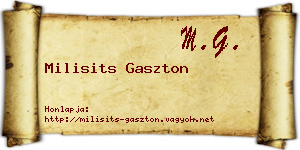Milisits Gaszton névjegykártya